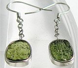 Серьги с молдавитами Серебро 925