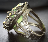 Серебряное кольцо с пренитом 35+ карат и хризопразом Серебро 925