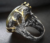 Серебряное кольцо с лабрадоритом 35+ карат и изумрудом Серебро 925