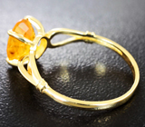 Золотое кольцо с желтым сапфиром 2,8 карата Золото