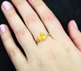 Золотое кольцо с желтым сапфиром 2,8 карата Золото