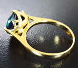 Золотое кольцо с ярким ограненным черным опалом 2,4 карата Золото