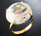 Золотое кольцо с мексиканским jelly опалом 13,45 карата Золото