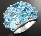 Эффектное серебряное кольцо с топазами Серебро 925