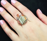 Серебряное кольцо с пейзажным агатом Серебро 925