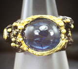 Серебряное кольцо с синим сапфиром и топазом Серебро 925