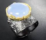 Серебряное кольцо с халцедоном 16+ карат