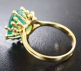 Золотое кольцо с уникальным уральским изумрудом 6,22 карата и бриллиантами Золото