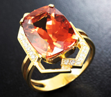 Золотое кольцо с редкой красоты турмалином 8,28 карата и бриллиантами Золото