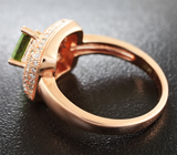 Стильное серебряное кольцо с перидотом Серебро 925
