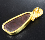 Золотой кулон с австралийским дублет опалом 6,41 карата, красно-оранжевым сапфиром и бриллиантом Золото