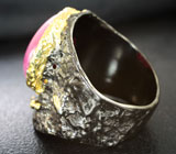 Серебряное кольцо cо звездчатым сапфиром и хризопразом Серебро 925