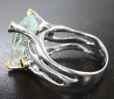 Серебряное кольцо с аквамарином 10,2 карата и синими сапфирами Серебро 925