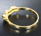 Золотое кольцо с уральскими демантоидами 0,2 карата Золото