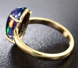 Кольцо с кристаллическим черным опалом