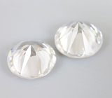 Пара чистейших бесцветных цирконов бриллиантовой огранки 3,69 карата 