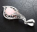 Ажурный серебряный кулон с розовым опалом Серебро 925