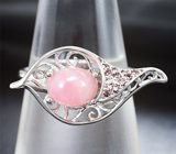 Ажурное серебряное кольцо с розовым опалом Серебро 925