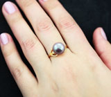 Золотое кольцо с лавандовой морской жемчужиной 7,03 карата и лейкосапфирами! Натуральный цвет Золото