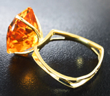 Золотое кольцо с чистейшим цитрином мадейра авторской огранки 8,31 карата Золото