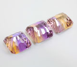 Набор из 3 крупных аметринов лазерной огранки 28,18 карата 