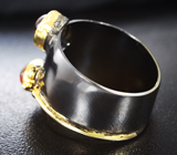 Серебряное кольцо c кристаллическими черными опалами Серебро 925
