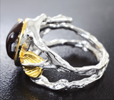 Серебряное кольцо с мексиканским огненным агатом и сапфиром Серебро 925