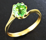 Золотое кольцо с неоново-зеленым турмалином 1,58 карата Золото