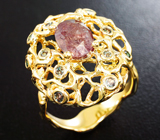 Золотое кольцо с александритами 2,42 карата и бриллиантами Золото