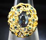 Золотое кольцо с александритами 2,42 карата и бриллиантами Золото