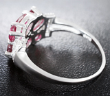 Изящное серебряное кольцо с рубинами Серебро 925