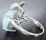 Оригинальное серебряное кольцо с ларимаром Серебро 925
