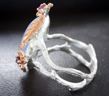 Серебряное кольцо с халцедоном и аметистами Серебро 925