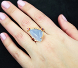 Серебряное кольцо с халцедоном и аметистами Серебро 925