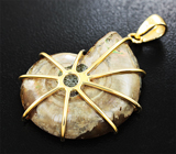 Золотой кулон с аммонитом с мозаикой аммолита 31,12 карата Золото