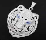 Крупный серебряный кулон «Тигр» с танзанитами Серебро 925