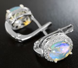 Чудесные серебряные серьги с кристаллическими эфиопскими опалами Серебро 925