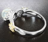 Изящное серебряное кольцо с лунным камнем с эффектом кошачьего глаза Серебро 925