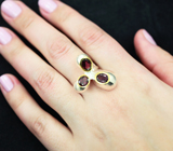 Серебряное кольцо с родолитами Серебро 925