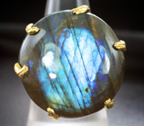 Серебряное кольцо с лабрадоритом 30+ карат Серебро 925