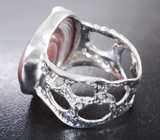 Серебряное кольцо с агатом 10,2 карата и цаворитами Серебро 925
