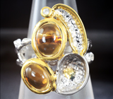 Серебряное кольцо с цитринами 3,62 карата Серебро 925