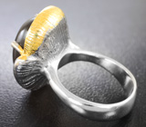 Серебряное кольцо с лунным камнем 12,36 карата и танзанитами Серебро 925