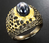 Серебряное кольцо cо звездчатым сапфиром Серебро 925