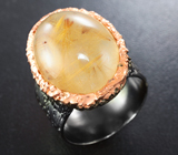 Серебряное кольцо с рутиловым кварцем 24+ карата