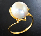 Золотое кольцо с морской жемчужиной 12,99 карата! Исключительный люстр Золото