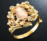 Золотое кольцо с уральскими александритами 2,24 и бриллиантами Золото