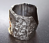 Серебряное кольцо с родолитами и карнелианом