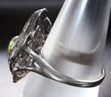 Серебряное кольцо с кристаллическим эфиопским опалом и изумрудом Серебро 925