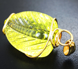 Золотой кулон с чистейшим лимонным цитрином авторской огранки 51,4 карата Золото